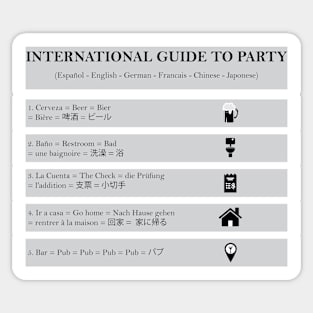 International Party Guide Sticker